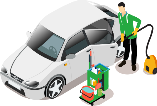 Car cleaning illustration